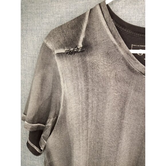 Guess Charcoal Distressed Short Sleeve Tee - Picture 2 of 6